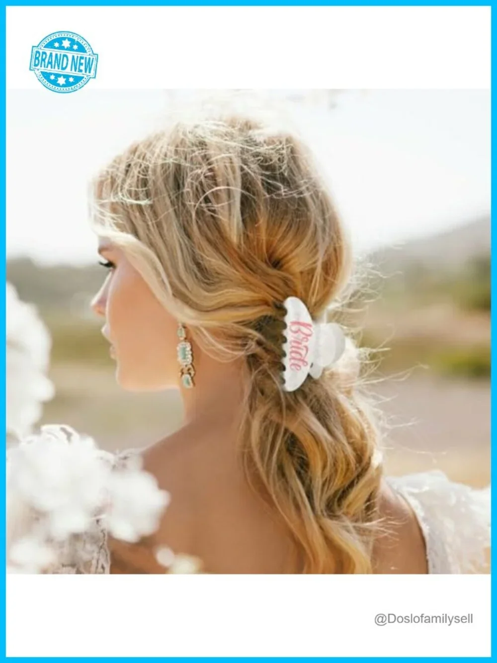 White Bride Claw Clip, Bachelorette Party Hair Accessory, Bridal Shower Gift